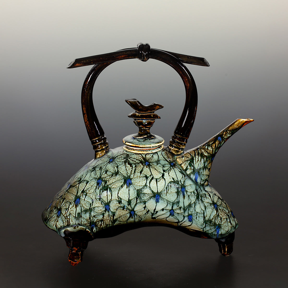 Large 3 Legged Teapot  12" High